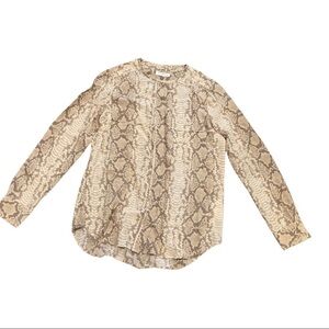 Equipment silk snakeskin button up blouse